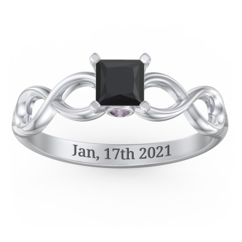 1/2 ct. Princess Gemstone Infinity Peek-A-Boo Engagement Ring