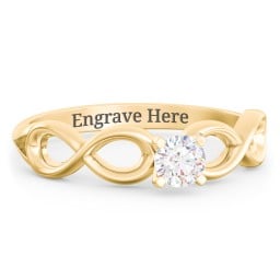 1/4 ct. Round Gemstone Infinity Engagement Ring