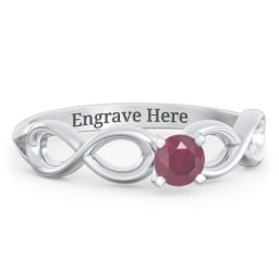 1/4 ct. Round Gemstone Infinity Engagement Ring