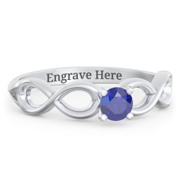 1/4 ct. Round Gemstone Infinity Engagement Ring