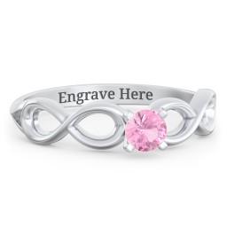 1/4 ct. Round Gemstone Infinity Engagement Ring