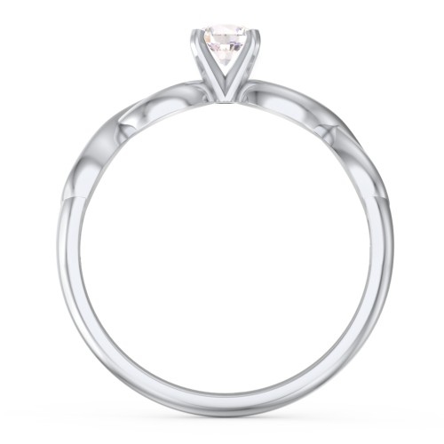 1/4 ct. Round Gemstone Infinity Engagement Ring – Sterling Silver with Cubic Zirconia