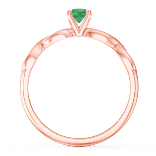 1/4 ct. Round Gemstone Infinity Engagement Ring – 10K Rose Gold with Emerald