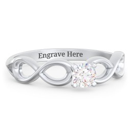 1/4 ct. Round Gemstone Infinity Engagement Ring in 925 Sterling Silver with White Sapphire