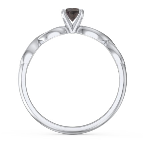 1/4 ct. Round Gemstone Infinity Engagement Ring – Sterling Silver with Smokey Quartz