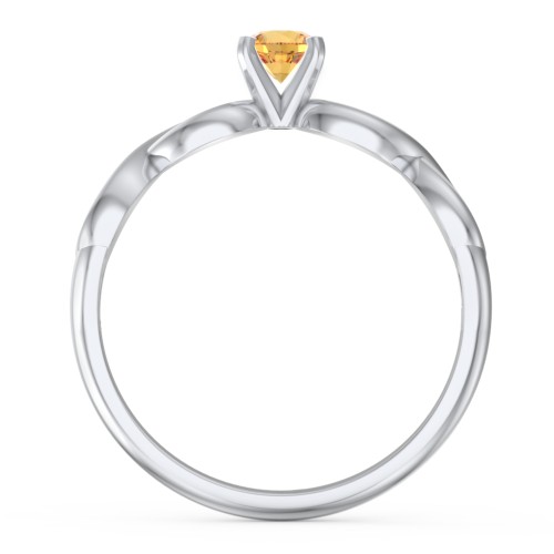 1/4 ct. Round Gemstone Infinity Engagement Ring – Sterling Silver with Citrine