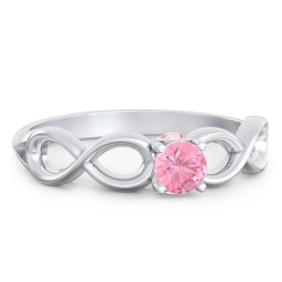 1/4 ct. Round Gemstone Infinity Peek-A-Boo Engagement Ring