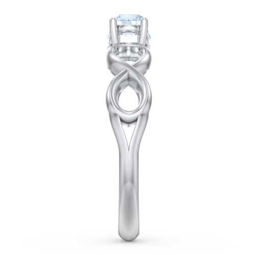 1/4 ct. Round Gemstone Infinity Peek-A-Boo Engagement Ring