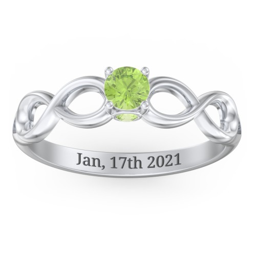 1/4 ct. Round Gemstone Infinity Peek-A-Boo Engagement Ring