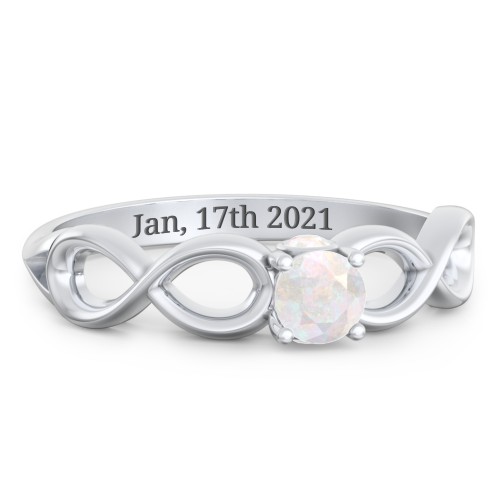 1/4 ct. Round Gemstone Infinity Peek-A-Boo Engagement Ring