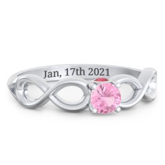 1/4 ct. Round Gemstone Infinity Peek-A-Boo Engagement Ring – 10K Rose Gold with Pink Tourmaline and Garnet