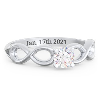 1/3 ct. Round Gemstone Infinity Engagement Ring