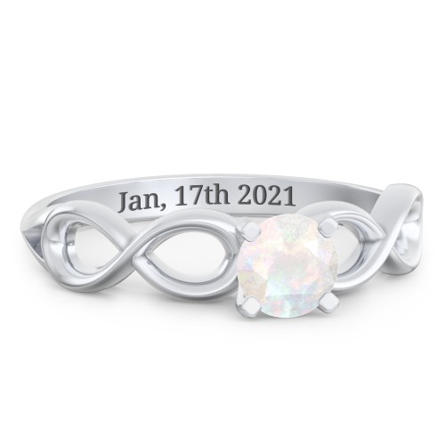 1/2 ct. Round Gemstone Infinity Engagement Ring