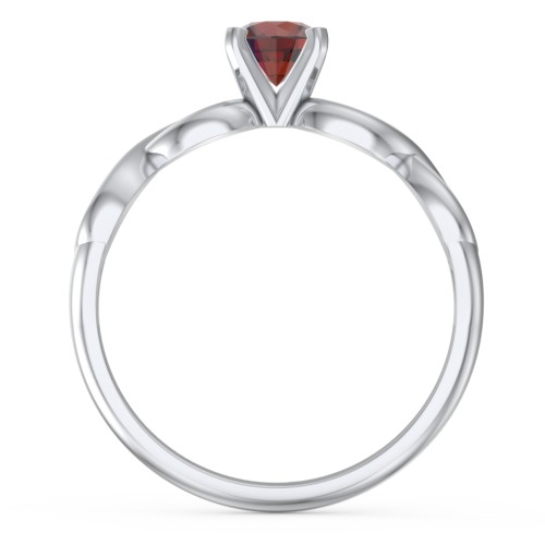 1/2 ct. Round Gemstone Infinity Engagement Ring – Sterling Silver with Garnet
