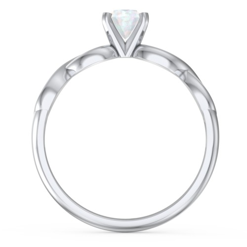 1/2 ct. Round Gemstone Infinity Engagement Ring – Sterling Silver with Opal
