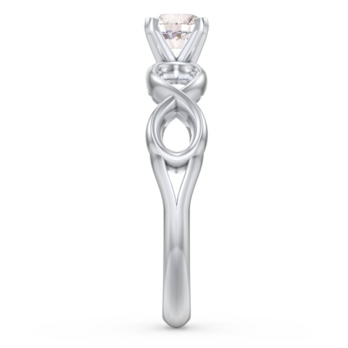 1/2 ct. Round Gemstone Infinity Engagement Ring – 10K White Gold with Cubic Zirconia