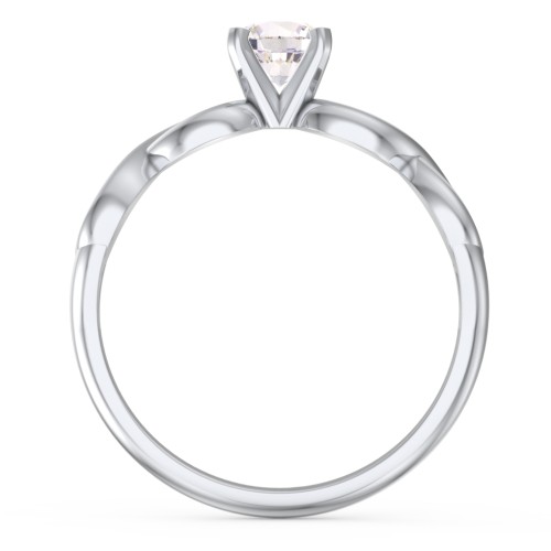 1/2 ct. Round Gemstone Infinity Engagement Ring – 10K White Gold with Cubic Zirconia