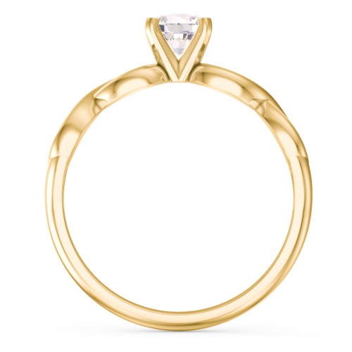 1/2 ct. Round Gemstone Infinity Engagement Ring – 10K Yellow Gold with Cubic Zirconia