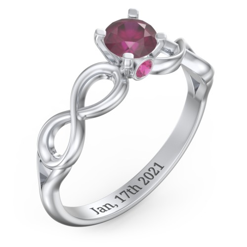 1/2 ct. Round Gemstone Infinity Peek-A-Boo Engagement Ring