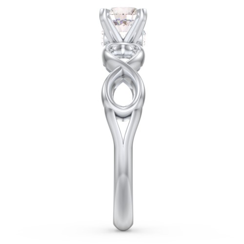 1/2 ct. Round Gemstone Infinity Peek-A-Boo Engagement Ring – Sterling Silver with Cubic Zirconia