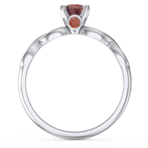 1/2 ct. Round Gemstone Infinity Peek-A-Boo Engagement Ring – Sterling Silver with Garnet