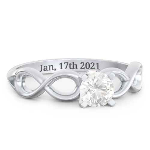 1/2 ct. Round Gemstone Infinity Peek-A-Boo Engagement Ring – Sterling Silver with Cubic Zirconia