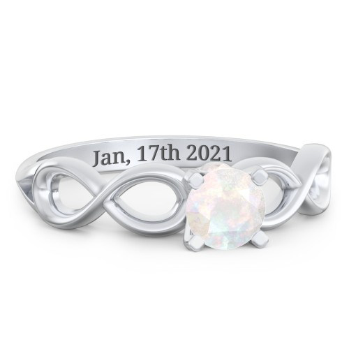 1/2 ct. Round Gemstone Infinity Peek-A-Boo Engagement Ring