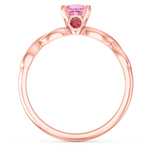 1/2 ct. Round Gemstone Infinity Peek-A-Boo Engagement Ring – 10K Rose Gold with Pink Tourmaline and Garnet