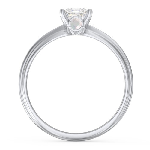 1/2 ct. Princess Gemstone Peek-A-Boo Engagement Ring with Ridged Band