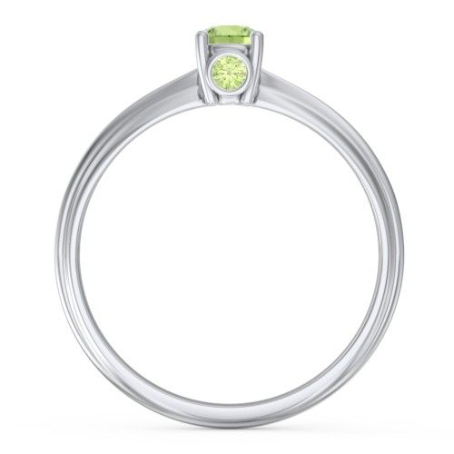 1/4 ct. Round Gemstone Peek-A-Boo Engagement Ring with Ridged Band