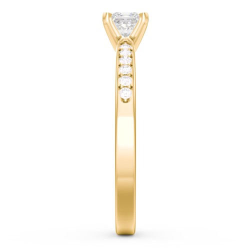 1/4 ct. Princess Gemstone Engagement Ring with Side Accent Stones