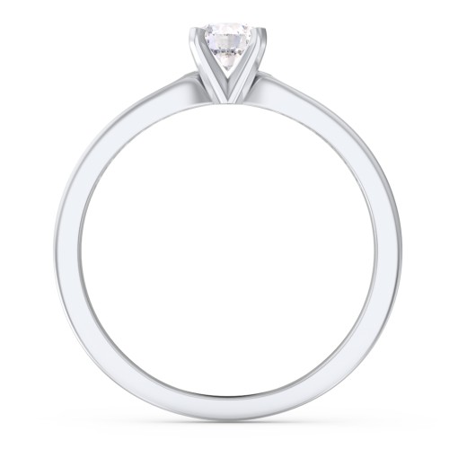 1/3 ct. Round Gemstone Engagement Ring with Side Accent Stones – Sterling Silver with White Premium Zirconia