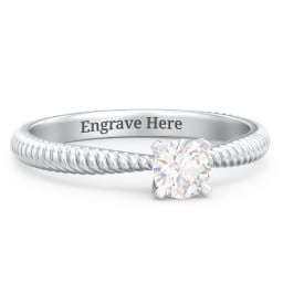 1/3 ct. Round Gemstone Engagement Ring with Twisted Rope Band
