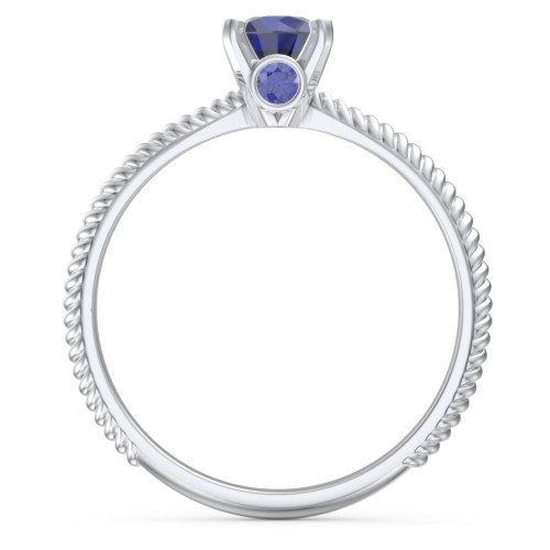 1/2 ct. Round Gemstone Peek-A-Boo Engagement Ring with Twisted Rope Band