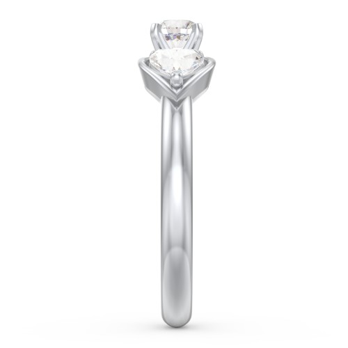 1/4 ct. Round Gemstone Engagement Ring with Heart Stones