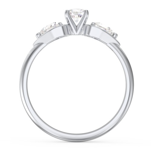 1/4 ct. Round Gemstone Engagement Ring with Heart Stones