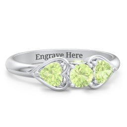 1/4 ct. Round Gemstone Peek-A-Boo Engagement Ring with Heart Stones