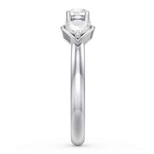 1/4 ct. Round Gemstone Peek-A-Boo Engagement Ring with Heart Stones