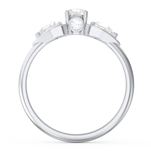 1/4 ct. Round Gemstone Peek-A-Boo Engagement Ring with Heart Stones