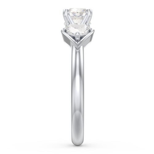 1/2 ct. Round Gemstone Peek-A-Boo Engagement Ring with Heart Stones