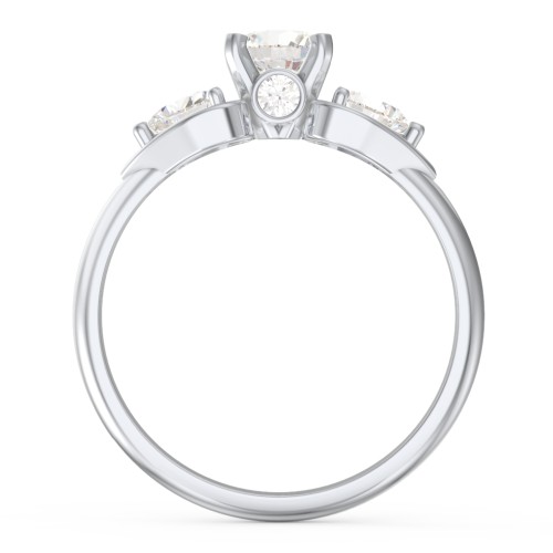 1/2 ct. Round Gemstone Peek-A-Boo Engagement Ring with Heart Stones