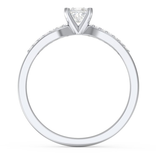 1/4 ct. Princess Gemstone Split Engagement Ring with Accents