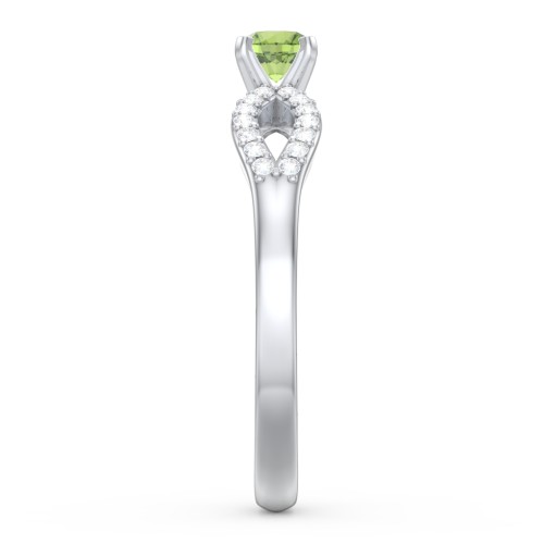1/4 ct. Round Gemstone Split Engagement Ring with Accents