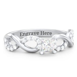 1/4 ct. Princess Gemstone Infinity Engagement Ring with Accent Stones