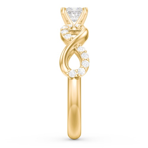 1/4 ct. Princess Gemstone Infinity Engagement Ring with Accent Stones
