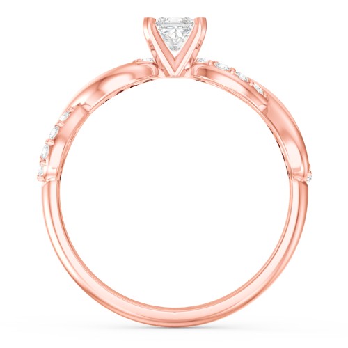 1/4 ct. Princess Gemstone Infinity Engagement Ring with Accent Stones – 10K Rose Gold with White Premium Zirconia