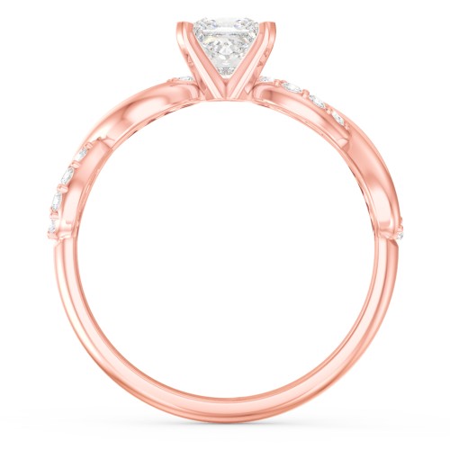 1/2 ct. Princess Gemstone Infinity Engagement Ring with Accent Stones – 10K Rose Gold with White Premium Zirconia