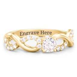 1/4 ct. Round Gemstone Infinity Peek-A-Boo Engagement Ring with Accent Stones