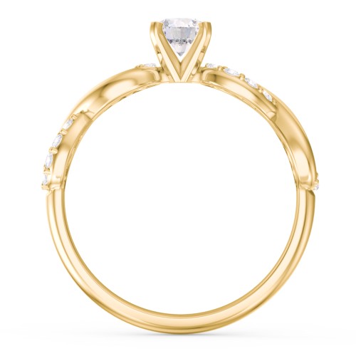 1/3 ct. Round Gemstone Infinity Engagement Ring with Accent Stones – 10K Yellow Gold with White Premium Zirconia