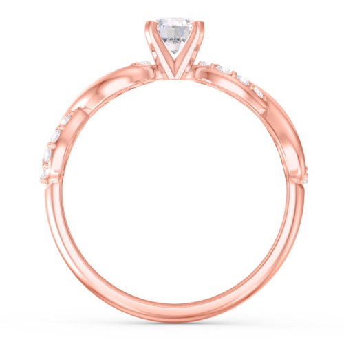1/3 ct. Round Gemstone Infinity Engagement Ring with Accent Stones – 10K Rose Gold with White Premium Zirconia
